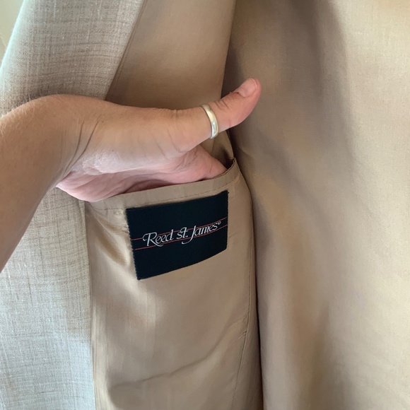 VINTAGE! LIKE NEW! Reed St James Mens Linen Blend Blazer - Picture 8 of 12